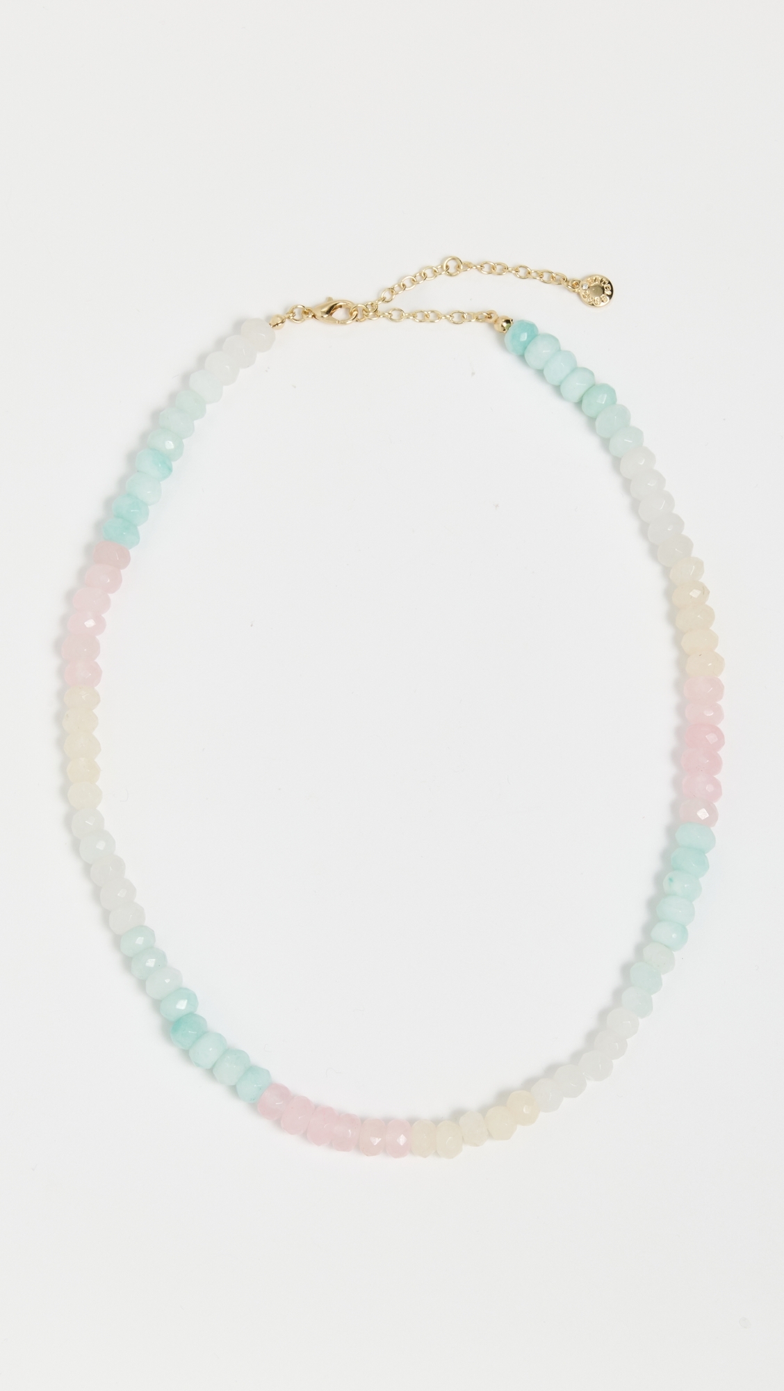 BaubleBar Semi Precious Beaded Necklace Pastel Multi/Gold One Size