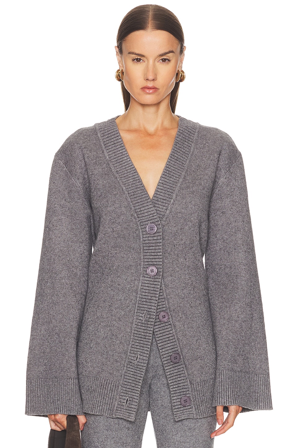 SEROYA Denise Cardigan in Medium Grey - Grey. XS also in L, M