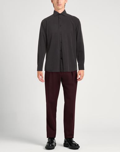 Man Shirt Black Size L Modal, Polyester, Elastane