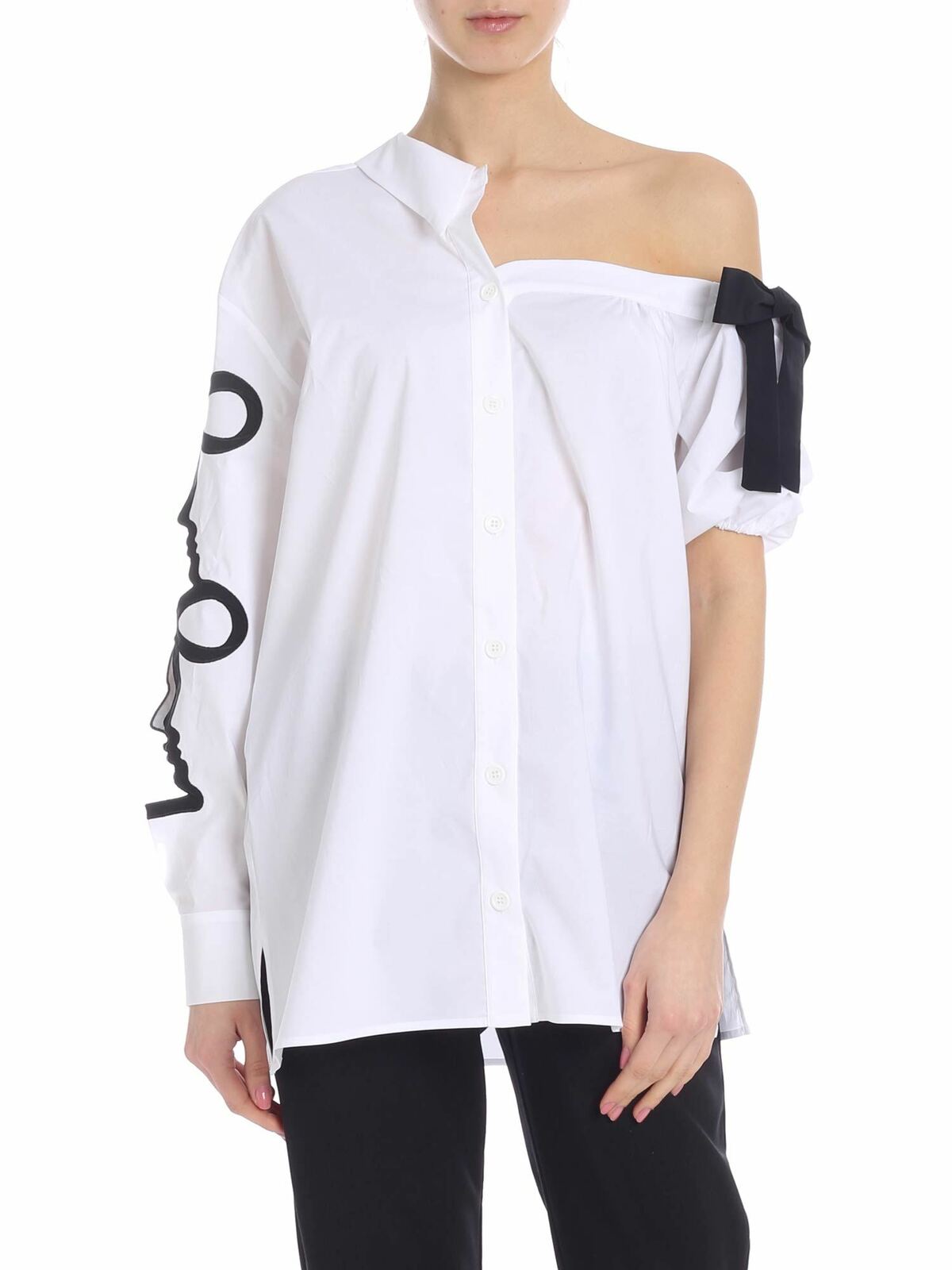 Pisa shirt in white with black bow