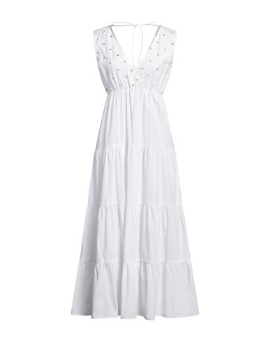 Woman Maxi dress White Size 4 Cotton, Polyester