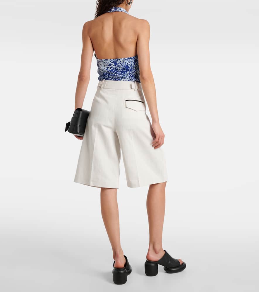 Jenny cotton and linen Bermuda shorts