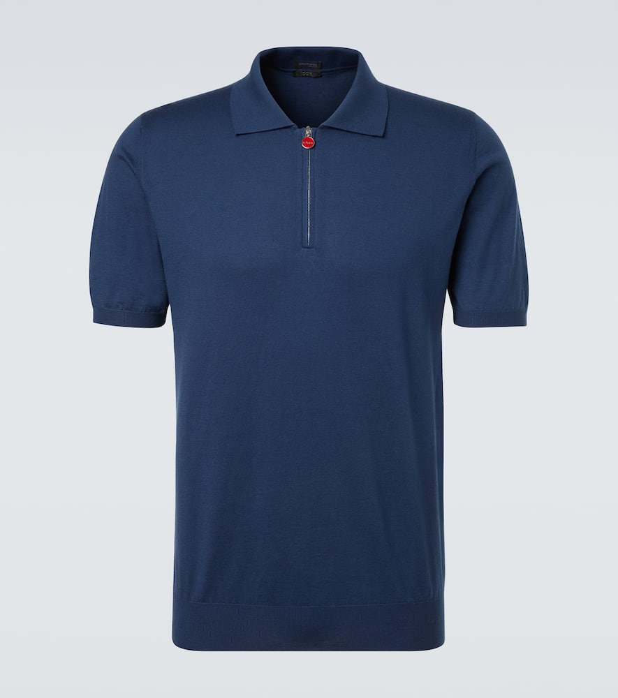 Cotton half-zip polo shirt