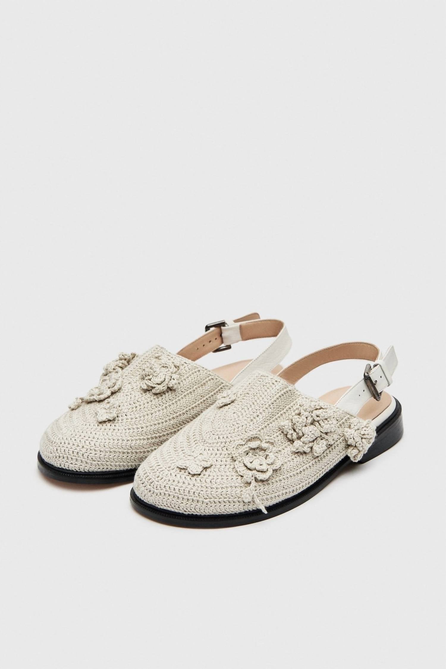 Women's Crochet Mule In Cream