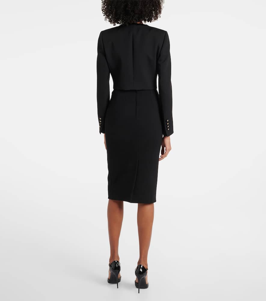 Cropped wool-blend jacket
