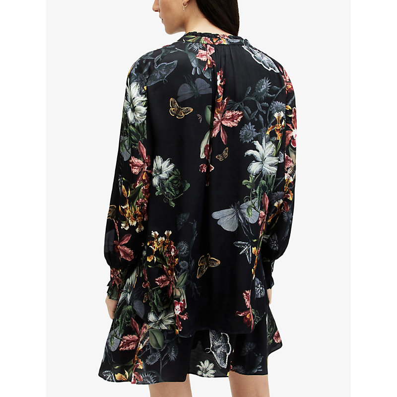 Womens Black Mari Sanibel Floral-print Woven Shirt