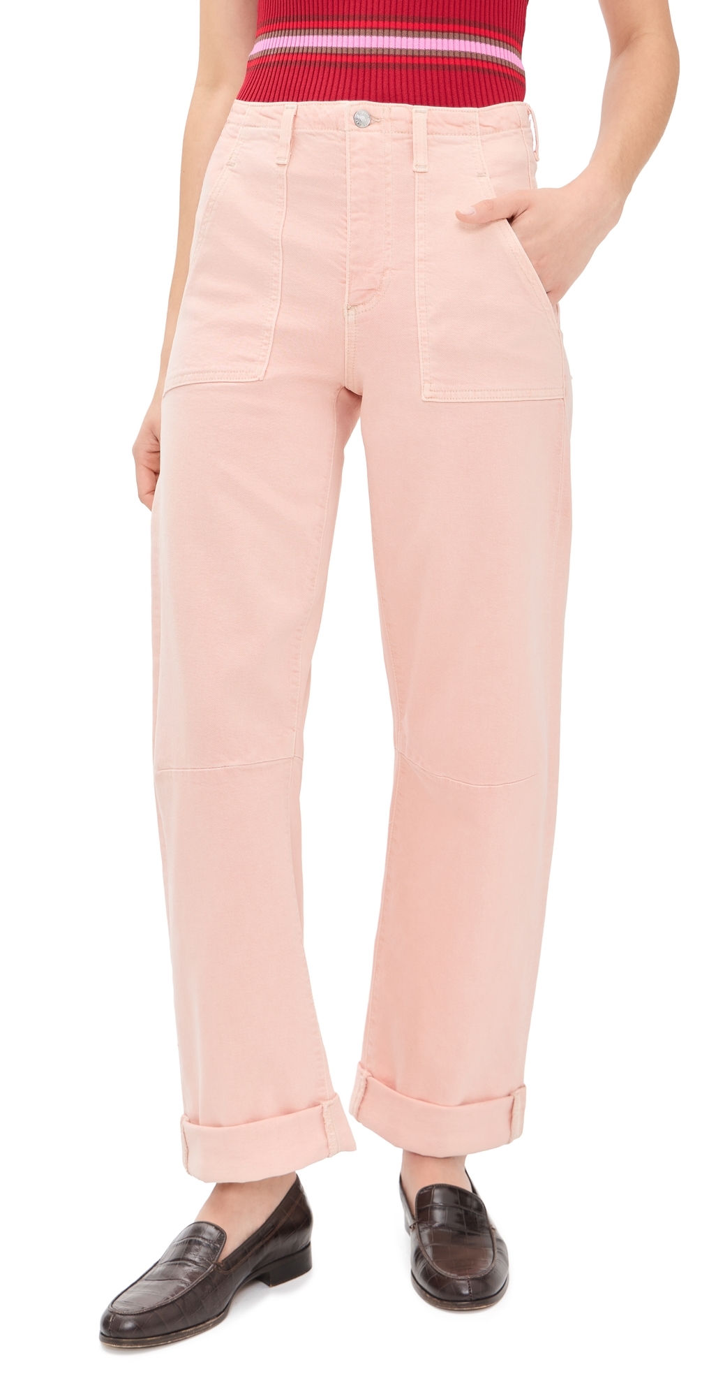 Utility Soft Double Cuff Jeans Peachy