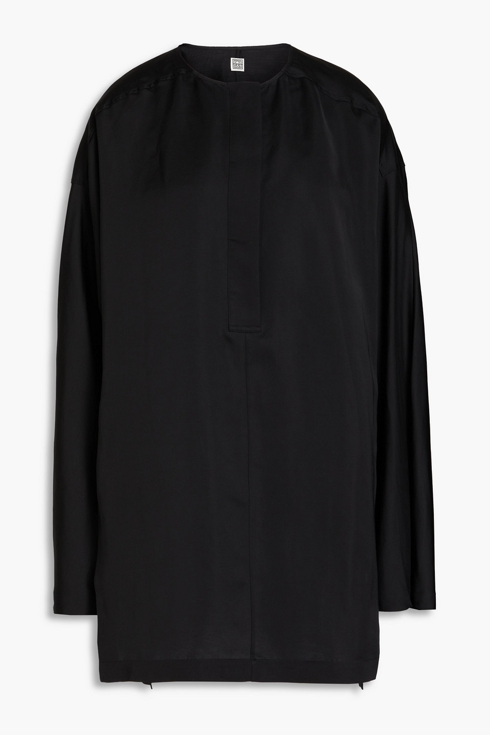 Totême - Silk and linen-blend blouse - Black - FR 32