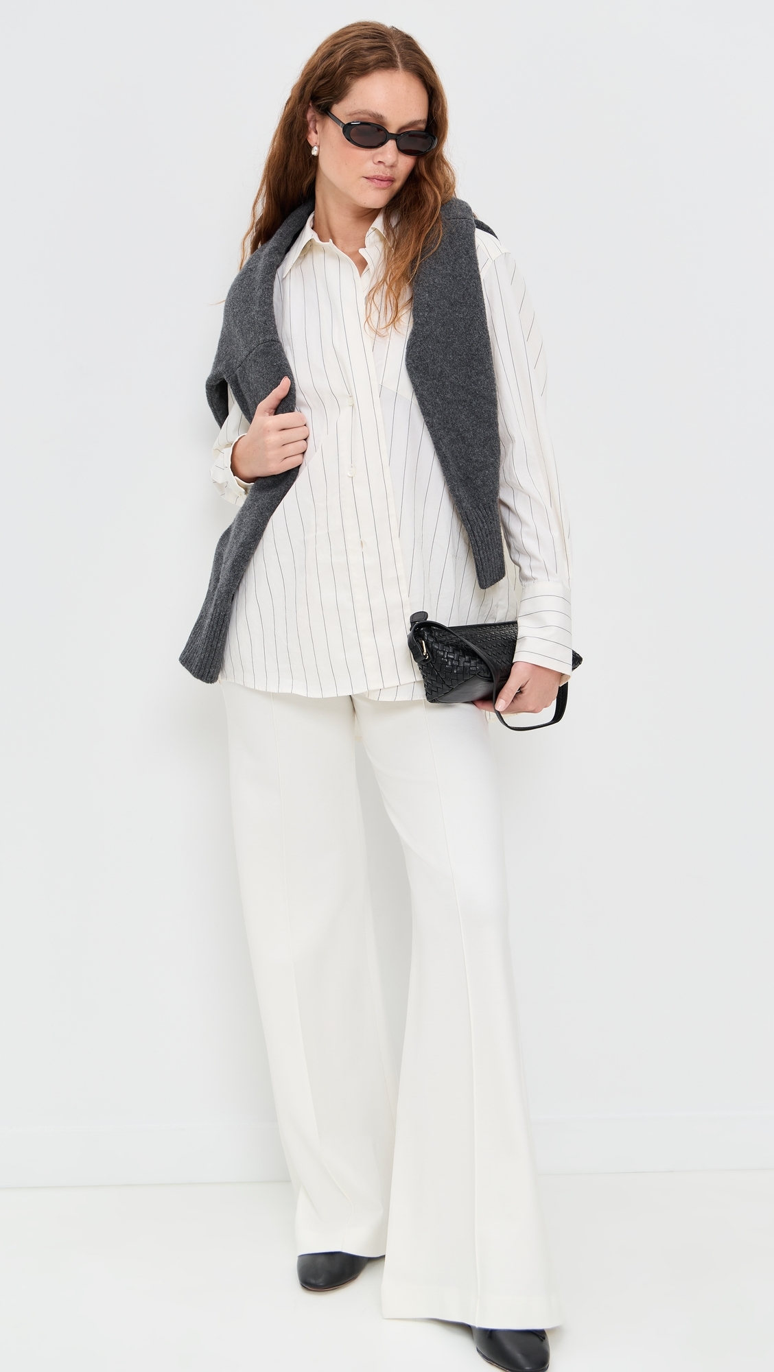 Ponte Knit Wide Leg Pants Off White