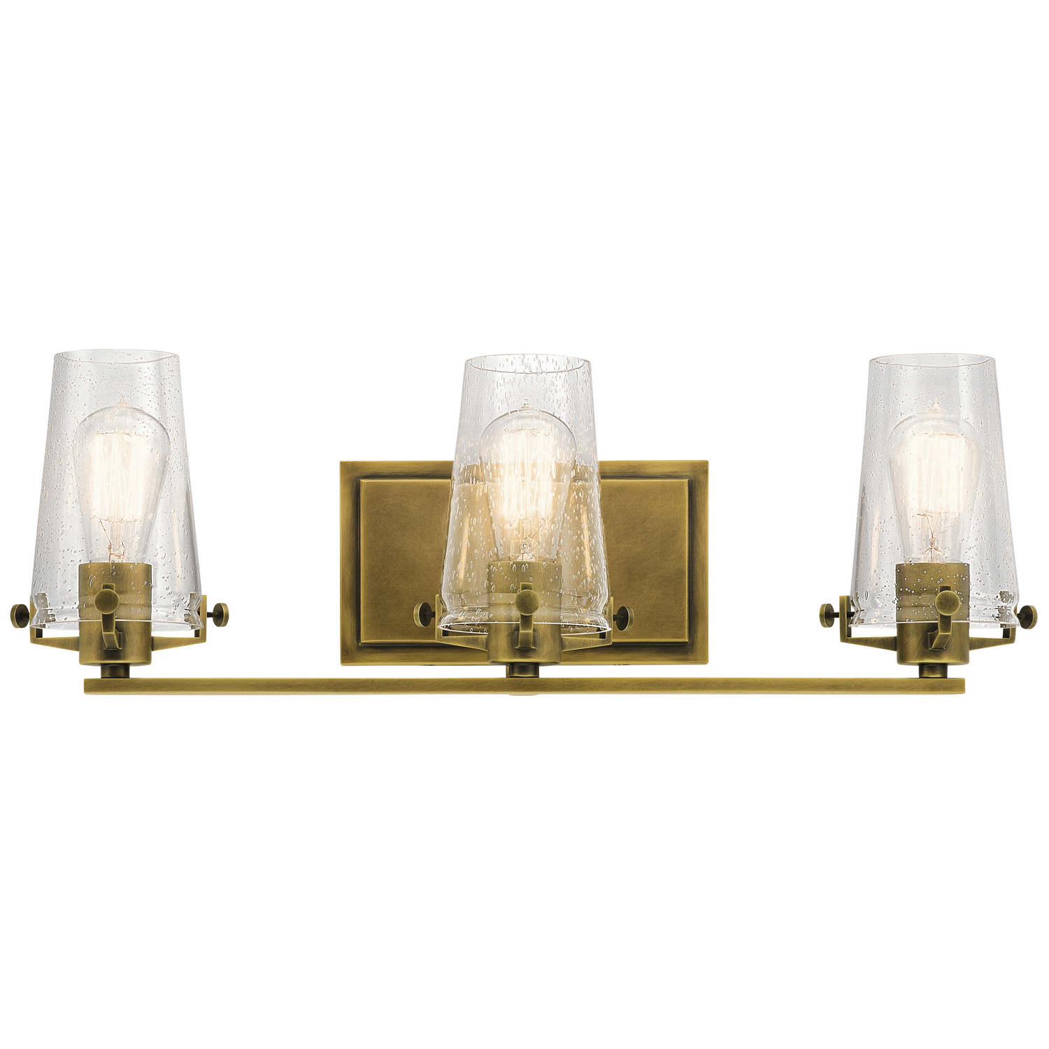 Natural Brass Three Light Bath from the Alton Collection