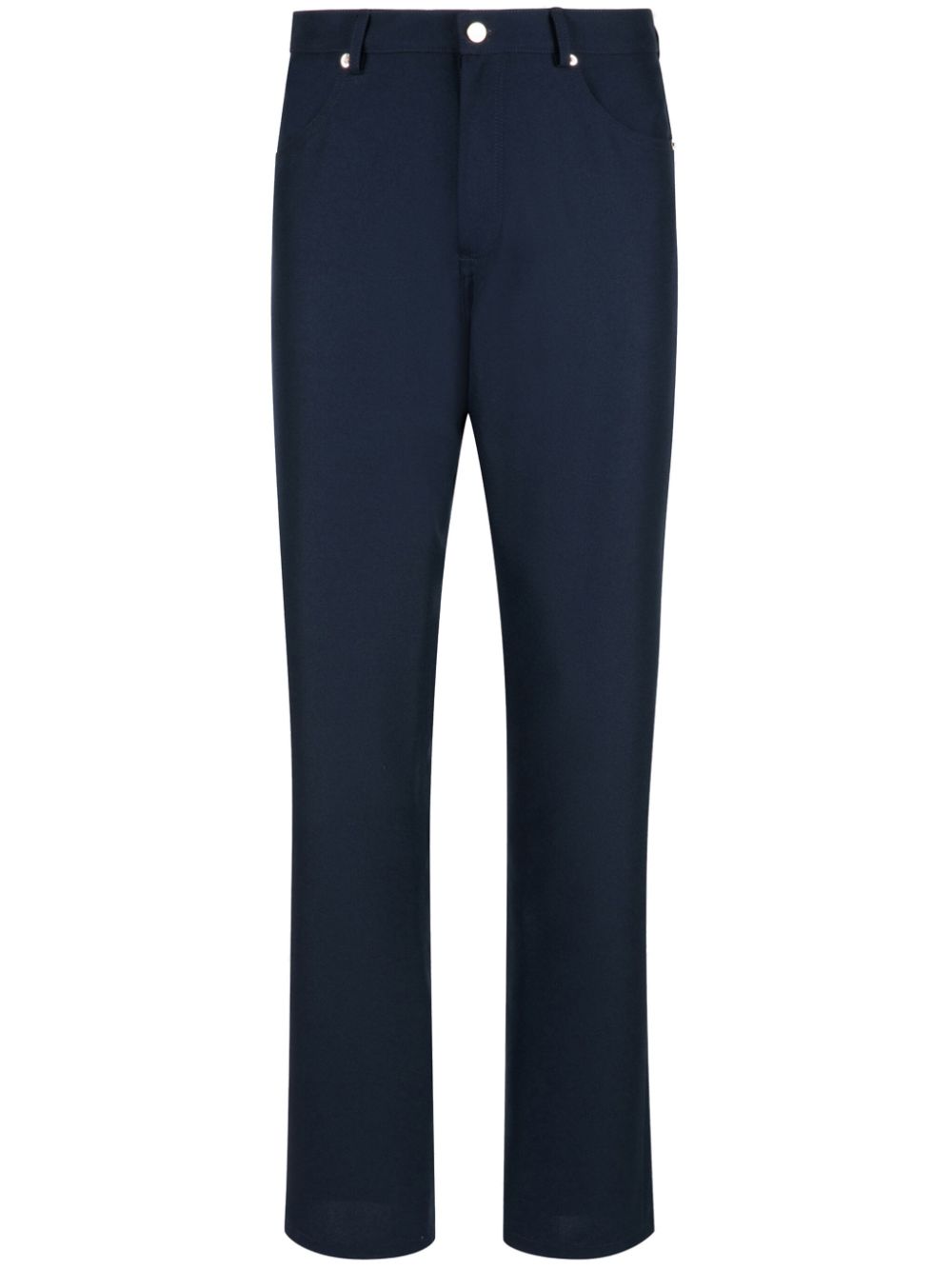 Mid-rise straight-leg chinos - Blue