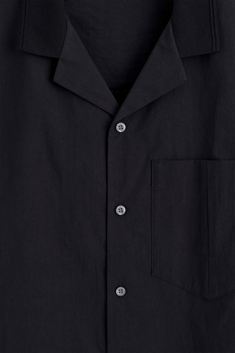 Camp-Collar Cotton Shirt