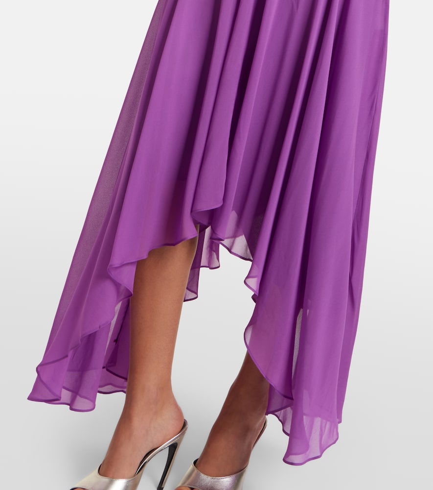 Mystica asymmetric georgette midi dress