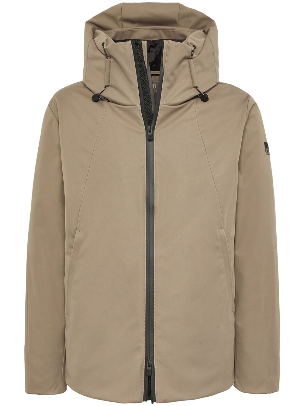 Logo-patch padded jacket - Neutrals
