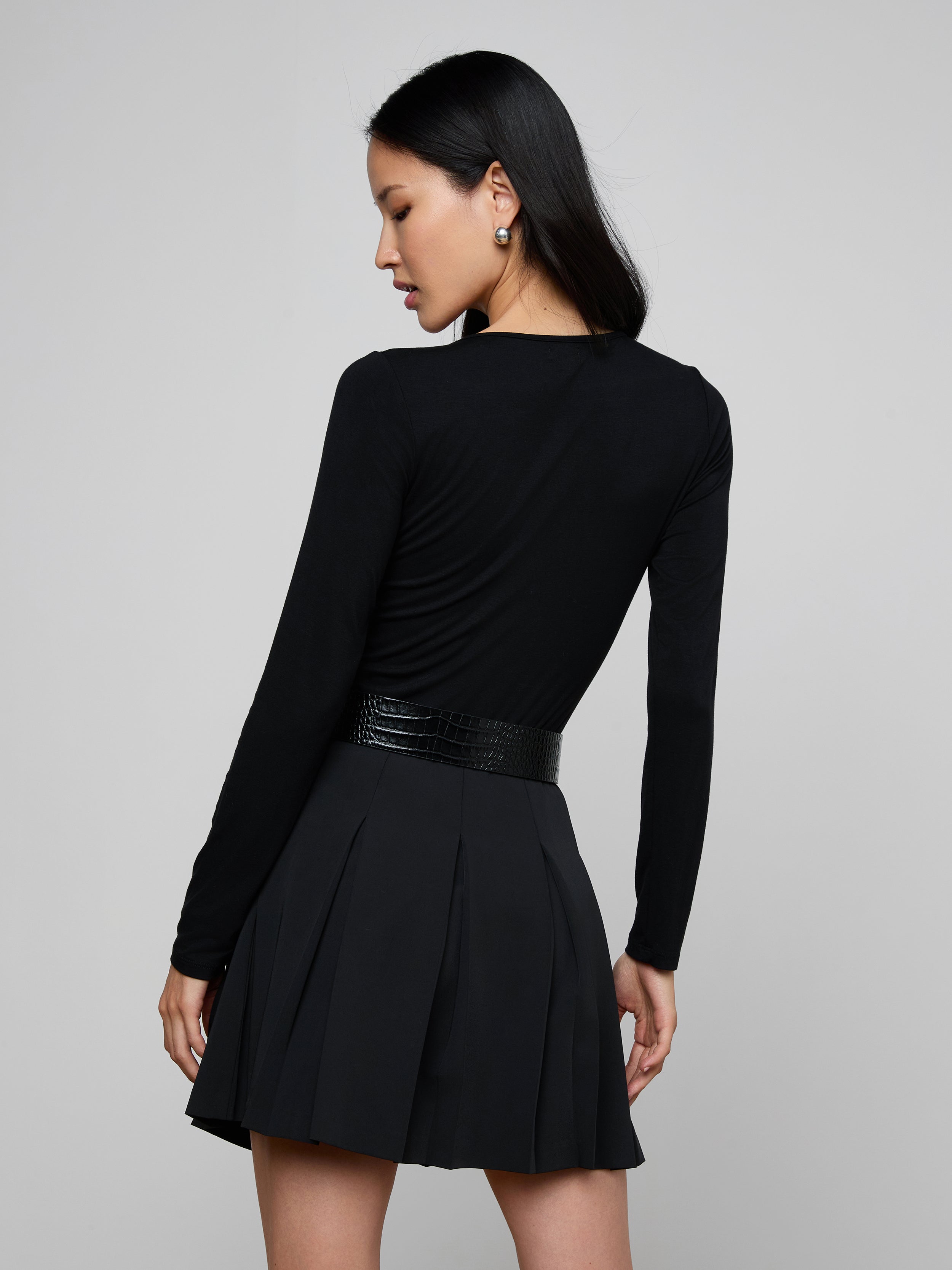 Cassandra Ruched Bodysuit In Black