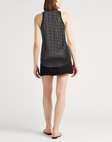 Woman Tank top Black Size 1 Linen, Elastane