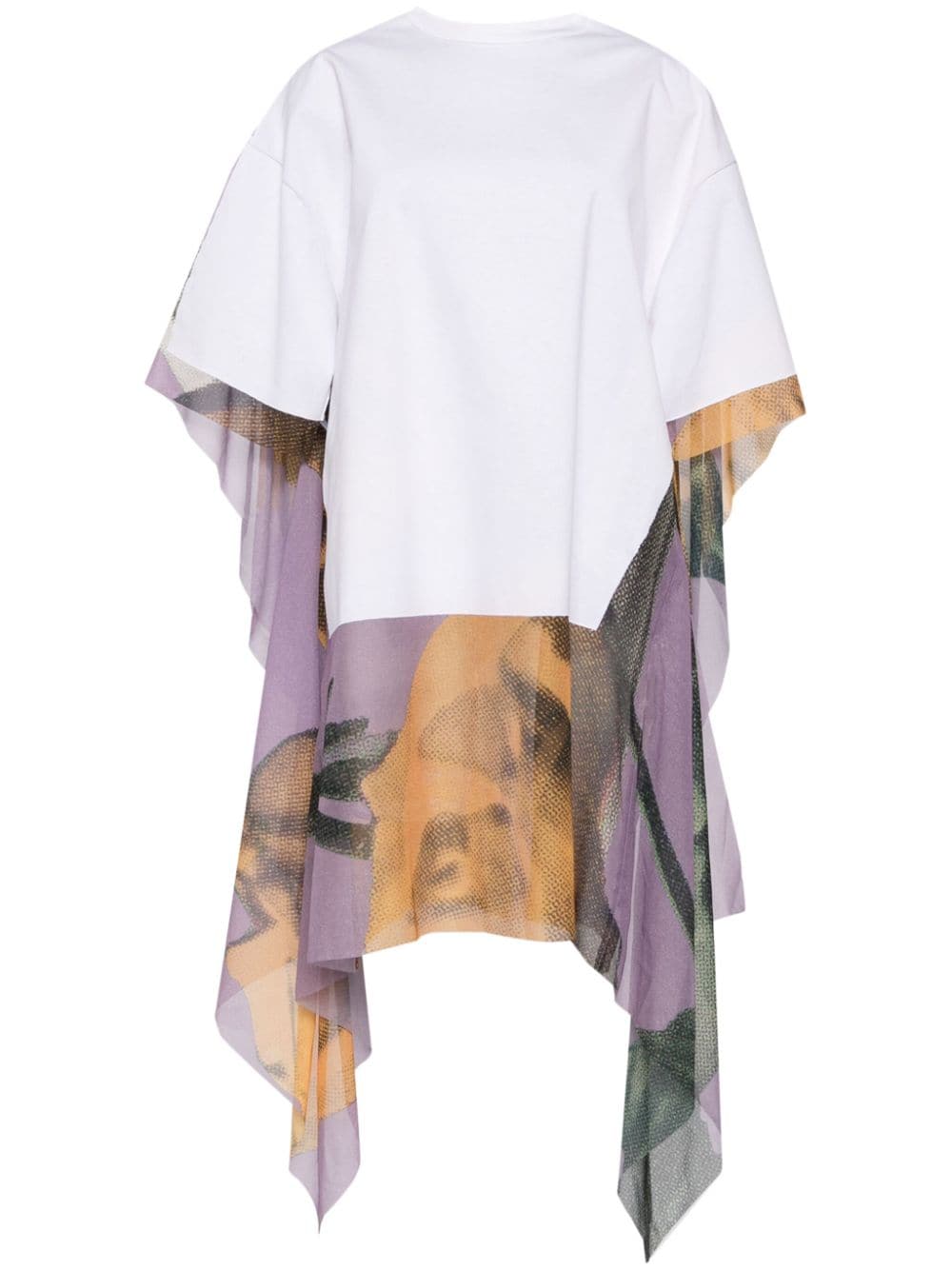 Panelled T-shirt dress - White