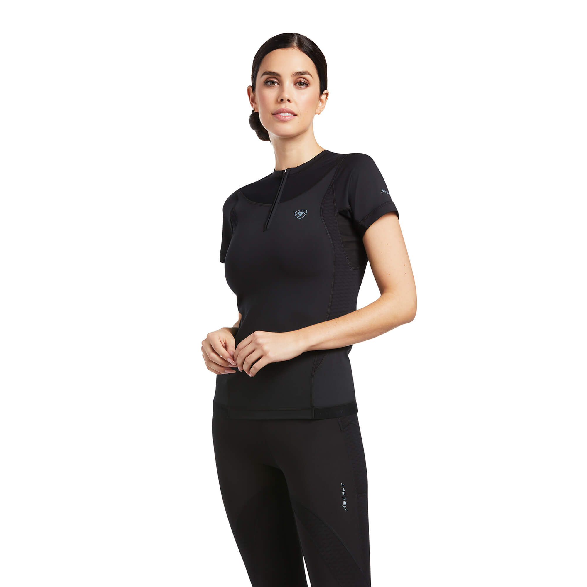 Women's Ascent 1/4 Zip Baselayer Top in Black