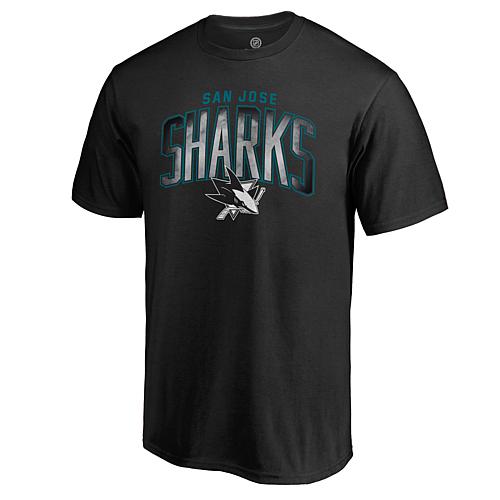 Men's Fanatics Black San Jose Sharks Arch Smoke T-Shirt
