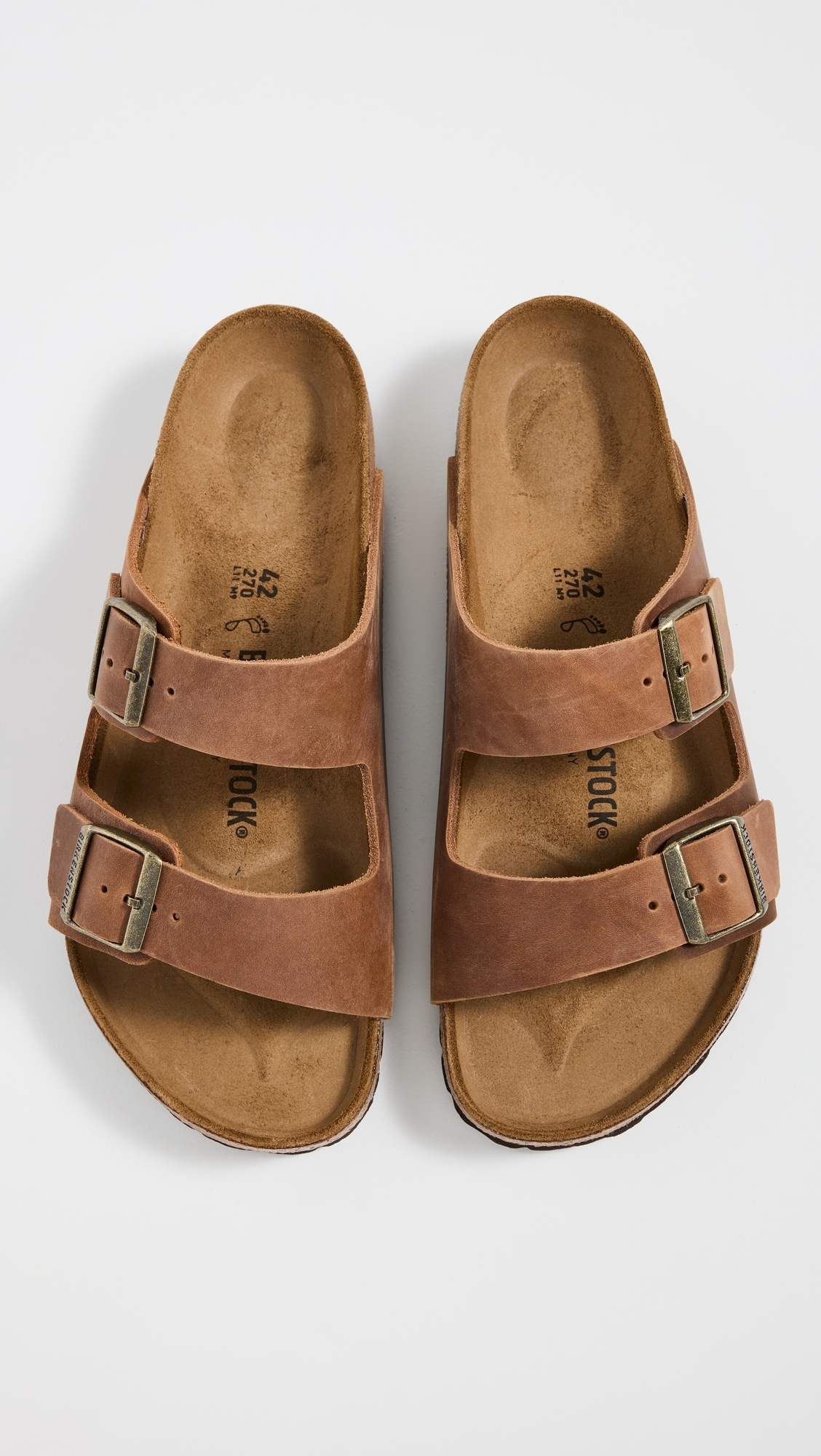 Arizona Big Buckle Sandals Cognac