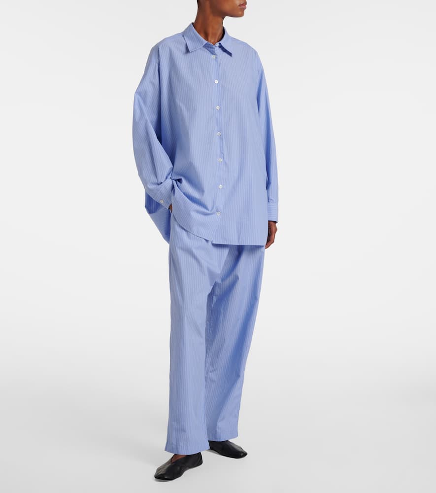 Orien striped cotton wide-leg pants