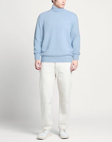 Man Turtleneck Sky blue Size 44 Merino Wool