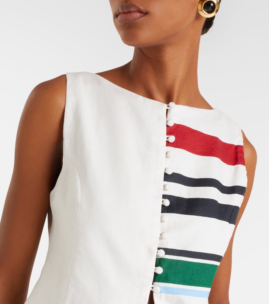 Genova striped linen top