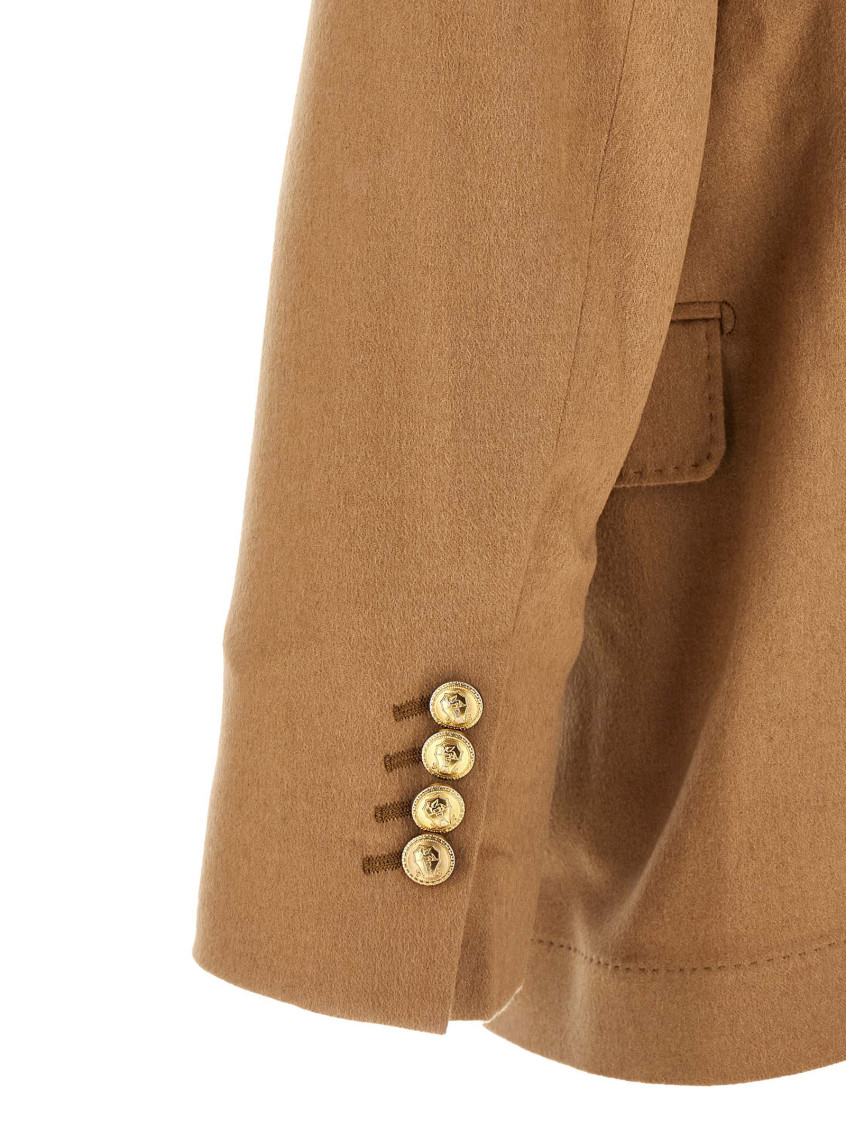 Light Brown Peaked Lapel Blazer