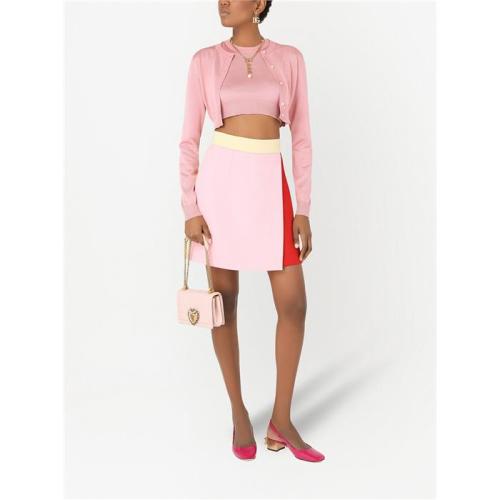 Colour-block high-waisted skirt - Pink