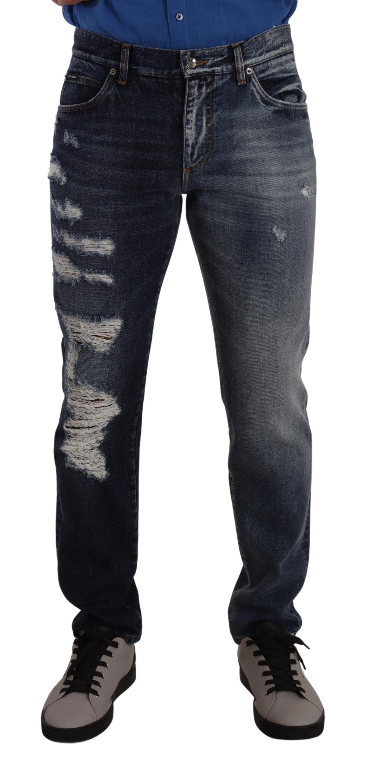 Distressed Denim Jeans — Blue