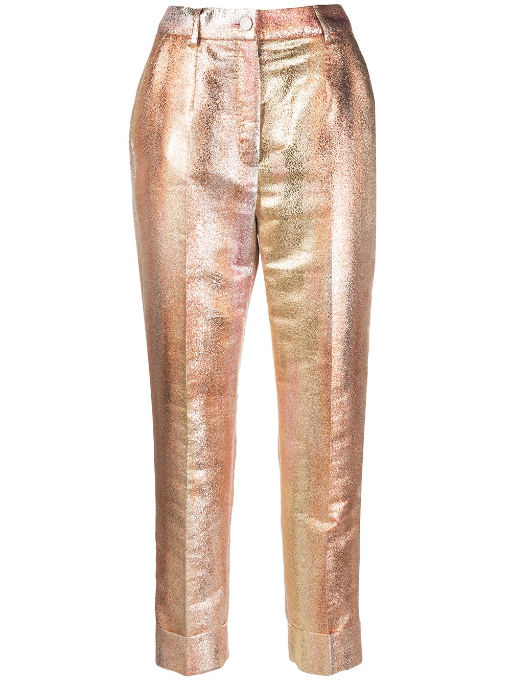 Degradé-effect cropped trousers - Gold