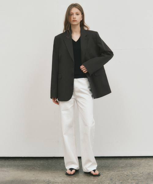 Tailored Blazer Jacket_CHARCOAL