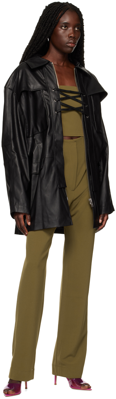 Taupe high-rise slacks
