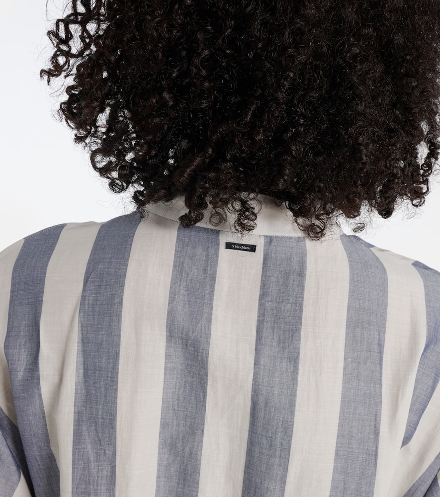 Rima striped ramie and cotton midi dress