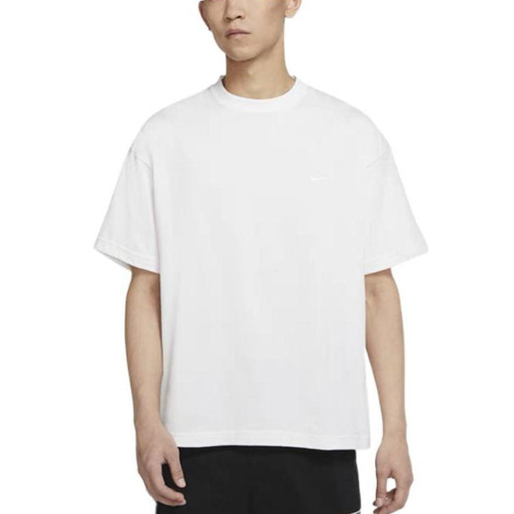 Solo Swoosh Solid Color Round Neck Short Sleeve White