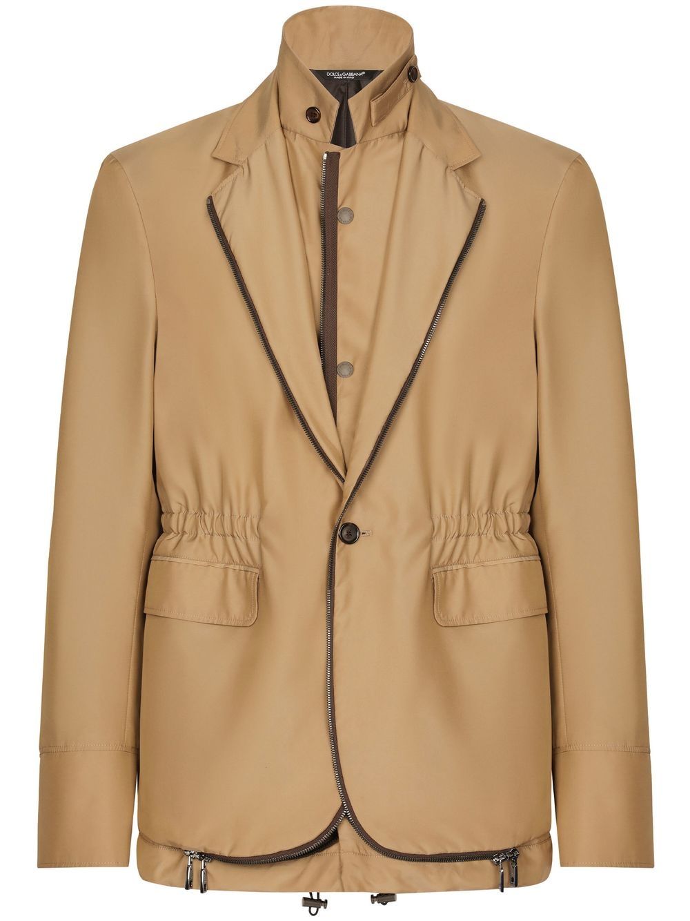Layered single-breasted blazer - Neutrals