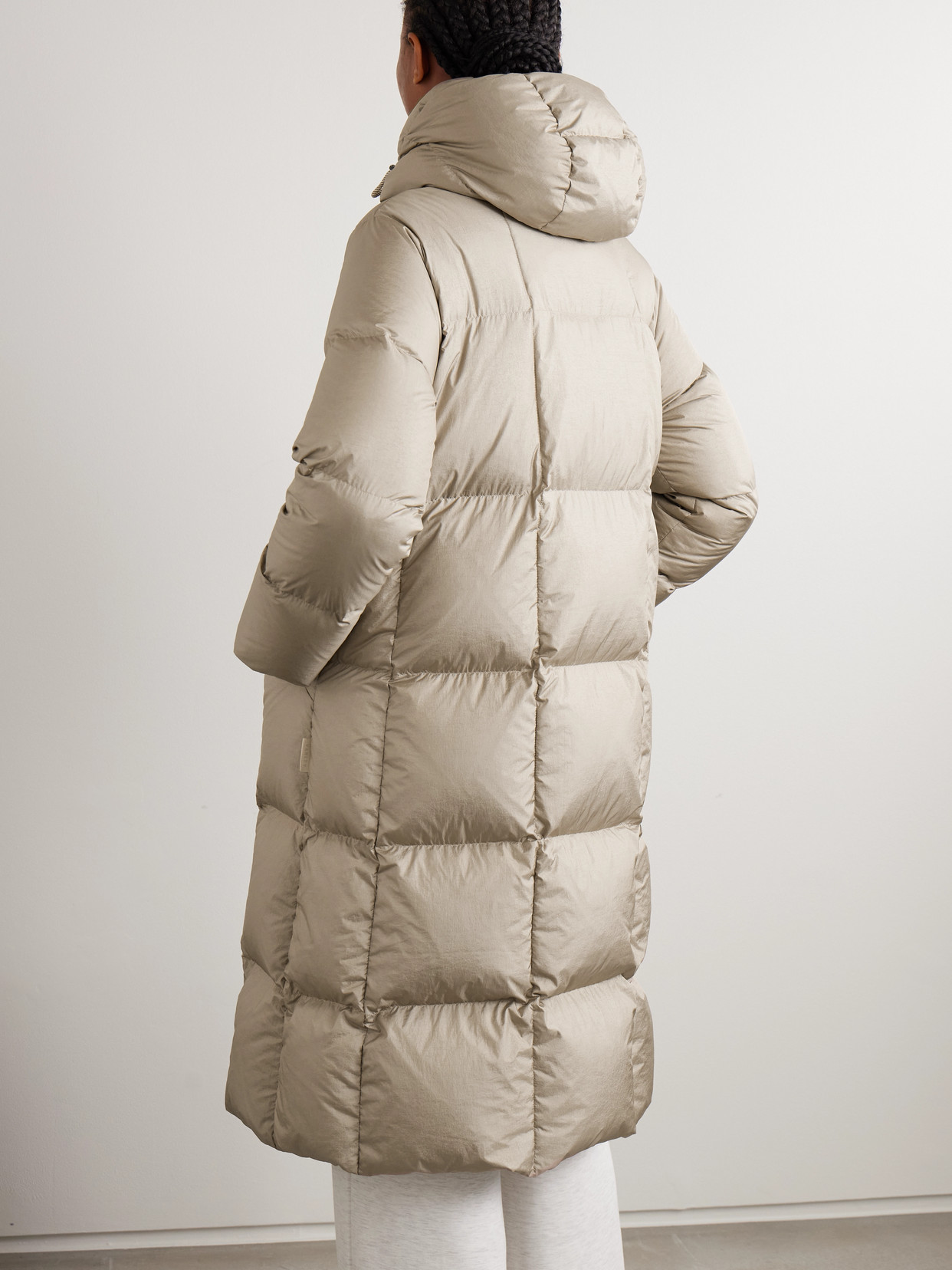Katya Hooded Quilted Metallic Crinkled-shell Down Coat - Brown