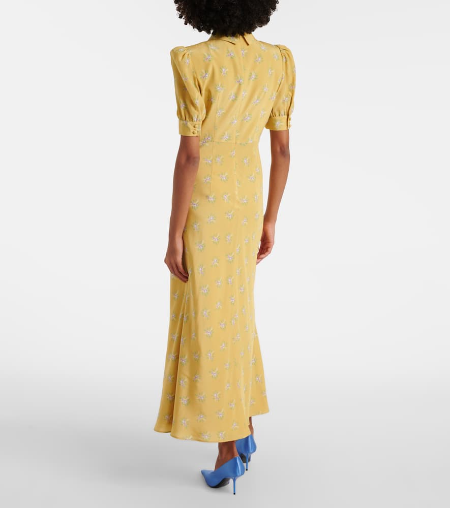 Floral silk midi dress