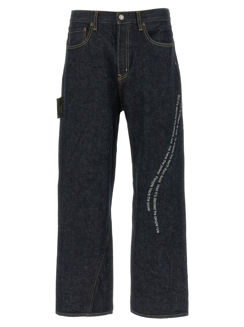 Undercover - power message denim jeans back pocket