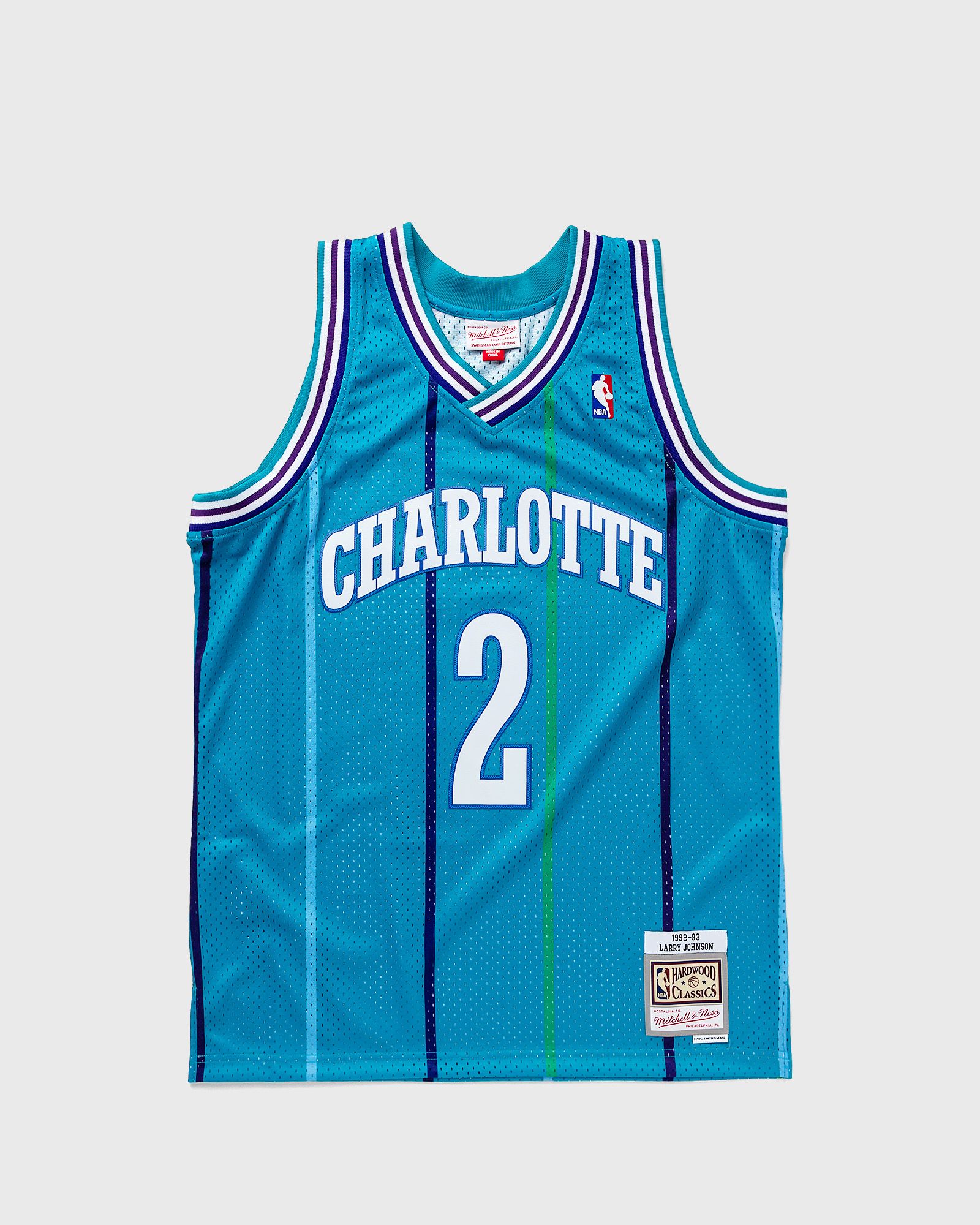 NBA Swingman Jersey Charlotte Hornets Road 1992-93 Larry Johnson #2 blue male Jerseys now available at BSTN