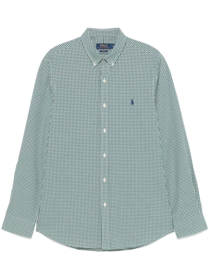 Logo Embroidered Checked Shirt
