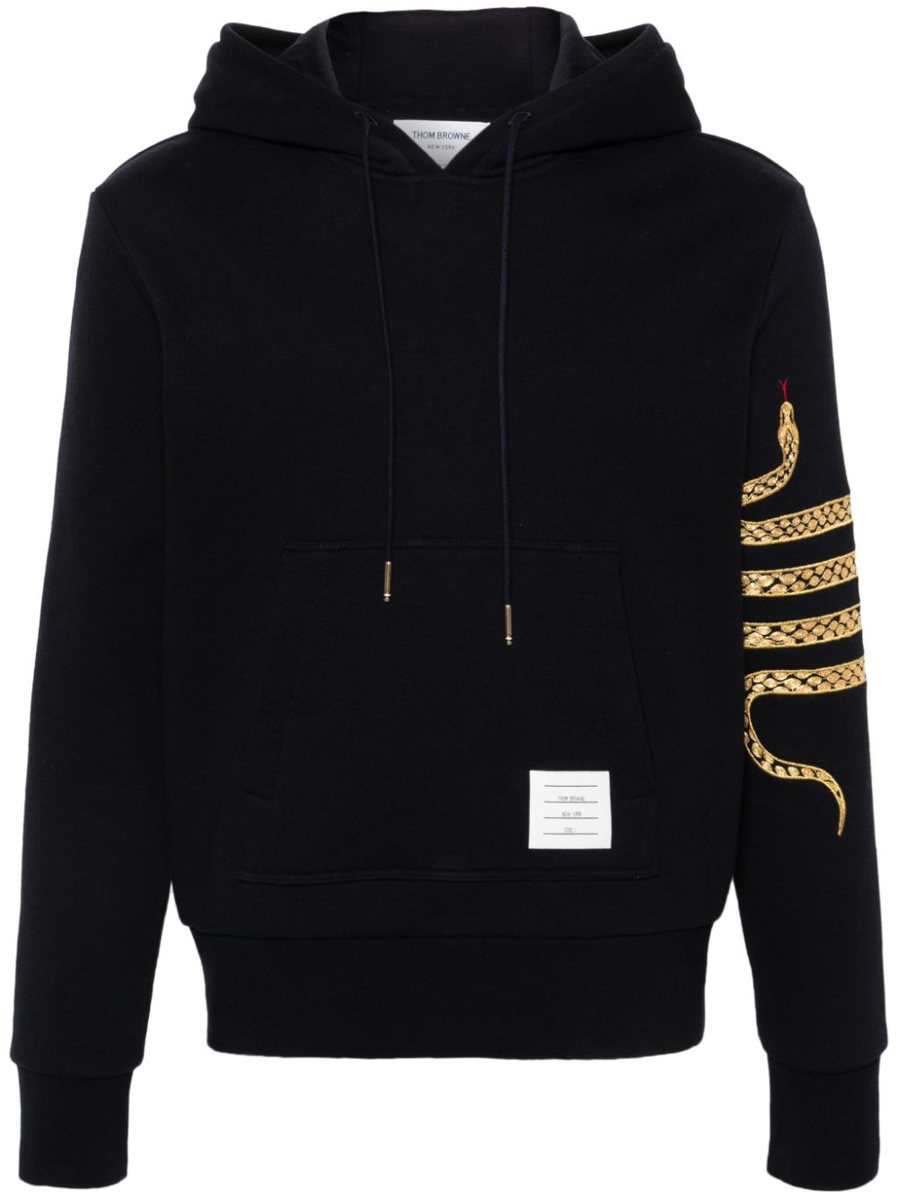 Snake 4-Bar roll-neck hoodie - Blue