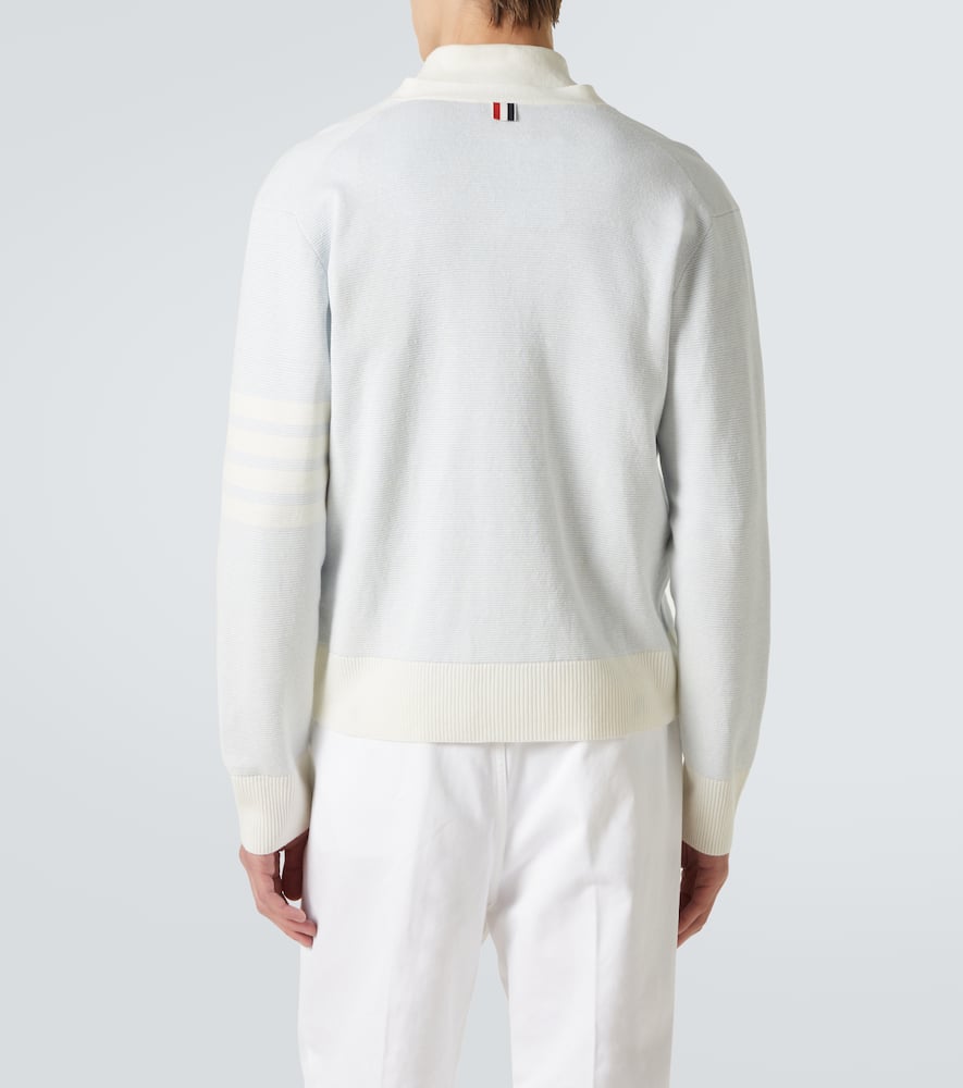 4-Bar linen and cotton cardigan