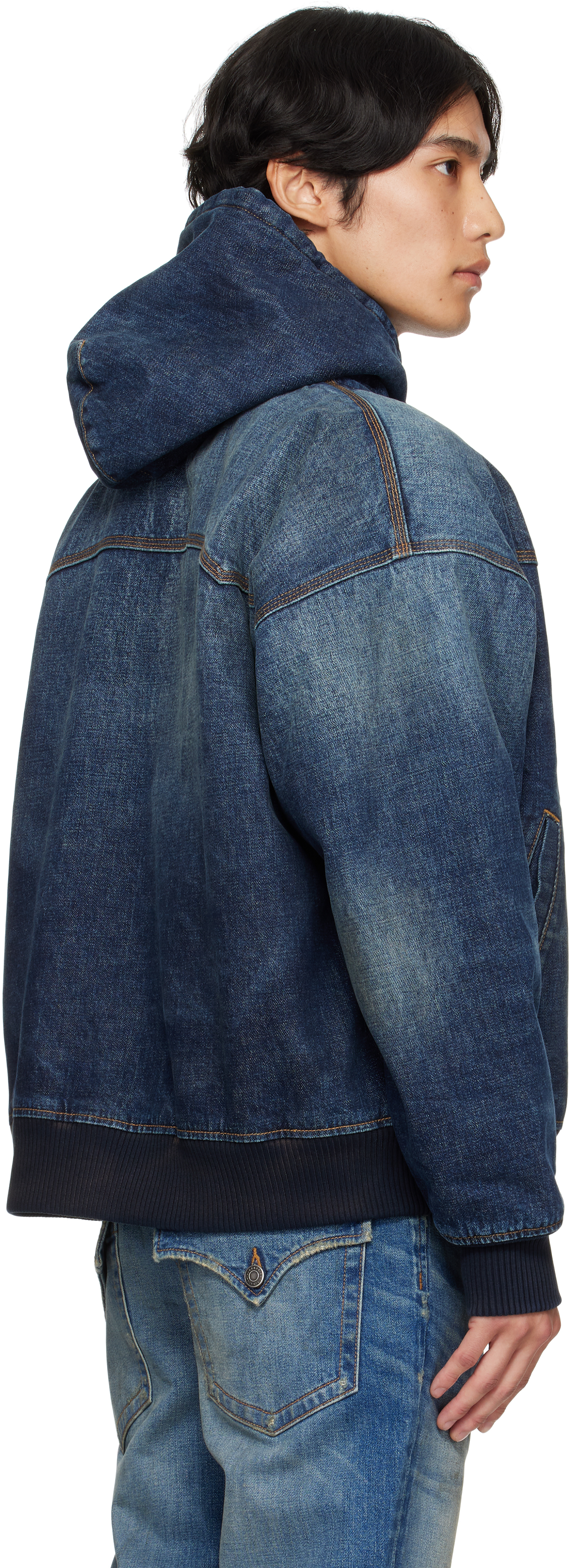 Navy Mike Japanese VTG Double Dip Sherpa Lined Denim Jacket