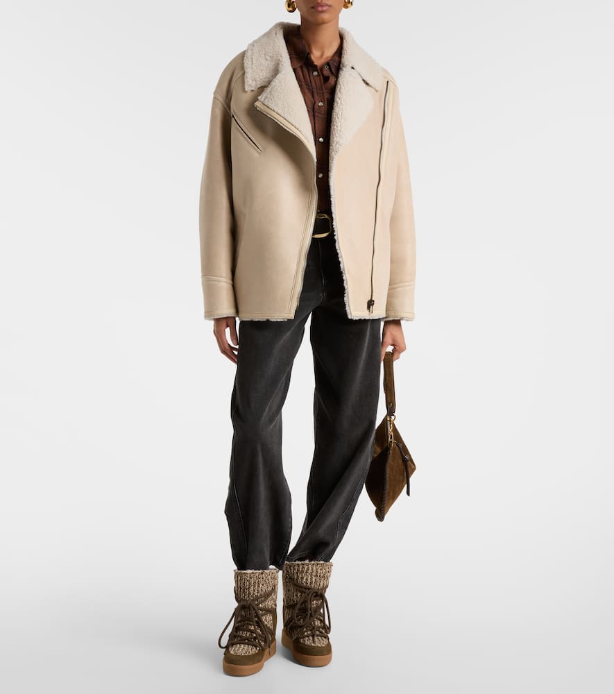 Adelina shearling-trimmed leather jacket