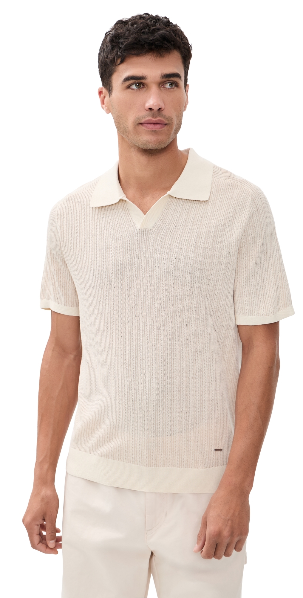 Radcliffe Knit Polo Off White Multi
