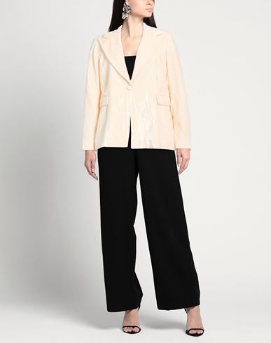 Woman Blazer Cream Size 10 Polyester, Viscose