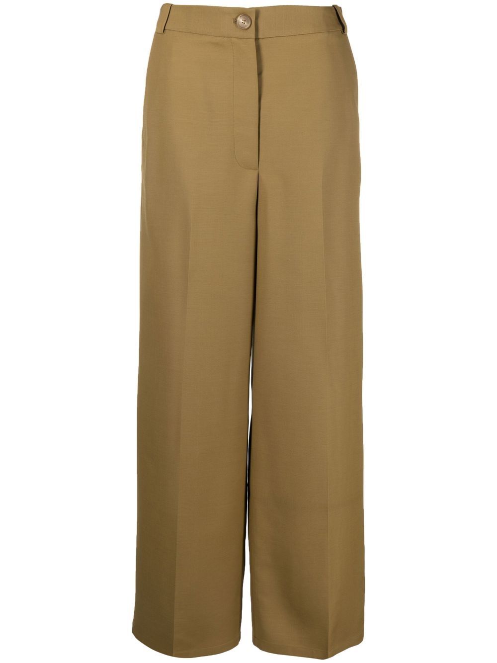 High-waist straight-leg trousers - Green