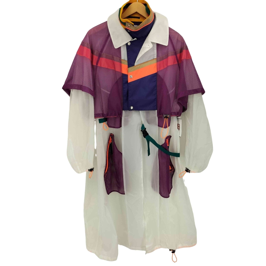 Mens White Layered Cape Style Coat