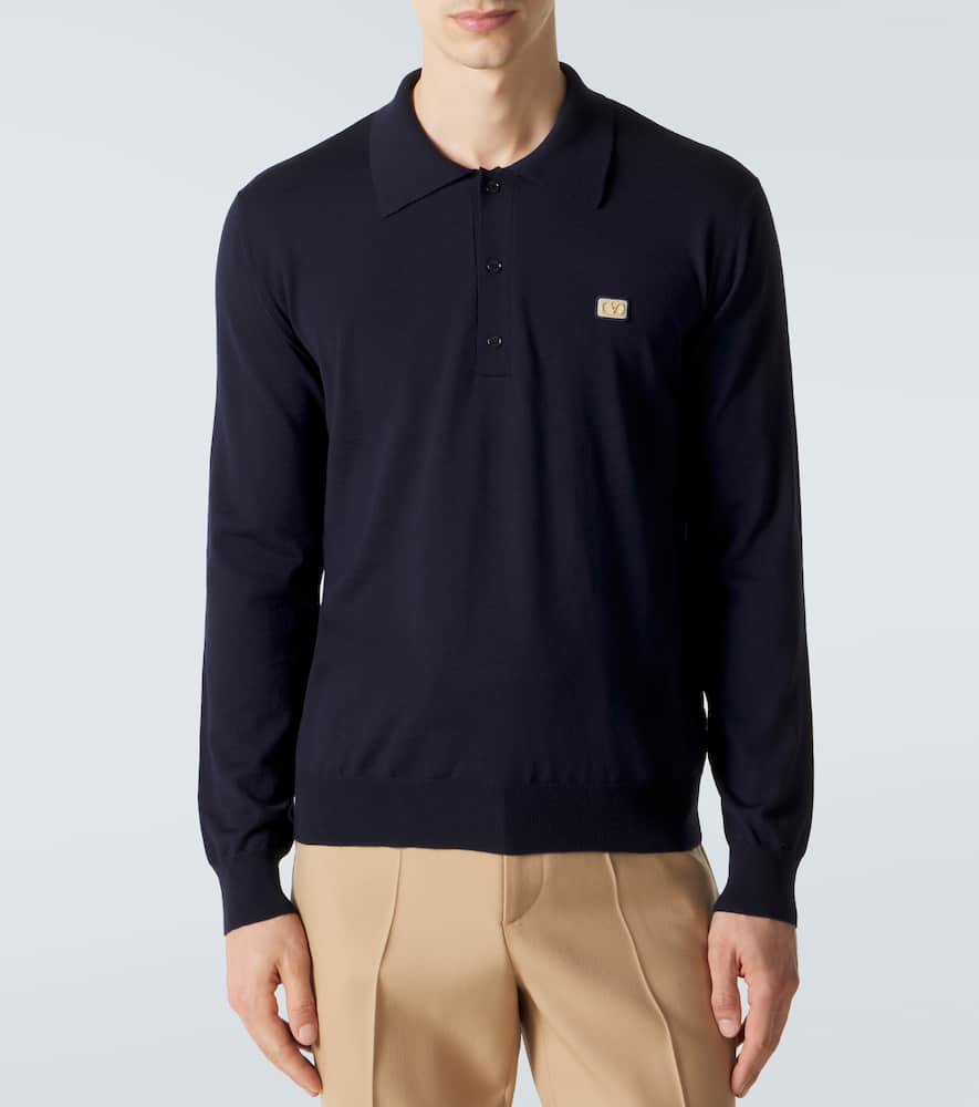 VLogo virgin wool polo sweater